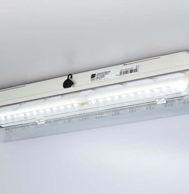 EXLUX linear luminaire with LED, standard, 5000 K – neutral white; 2550lm; 22 W; 100 ... 240 V, Drilled holes: 3 x M25; Size: 2, Zone 1/2/21/22